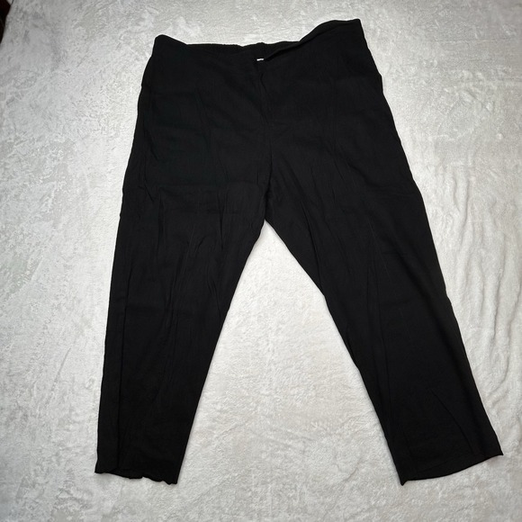 J. Jill Pants - J Jill Linen Stretch Womens Large Black‎ Linen Blend Stretch Crop Leg Pants Boho